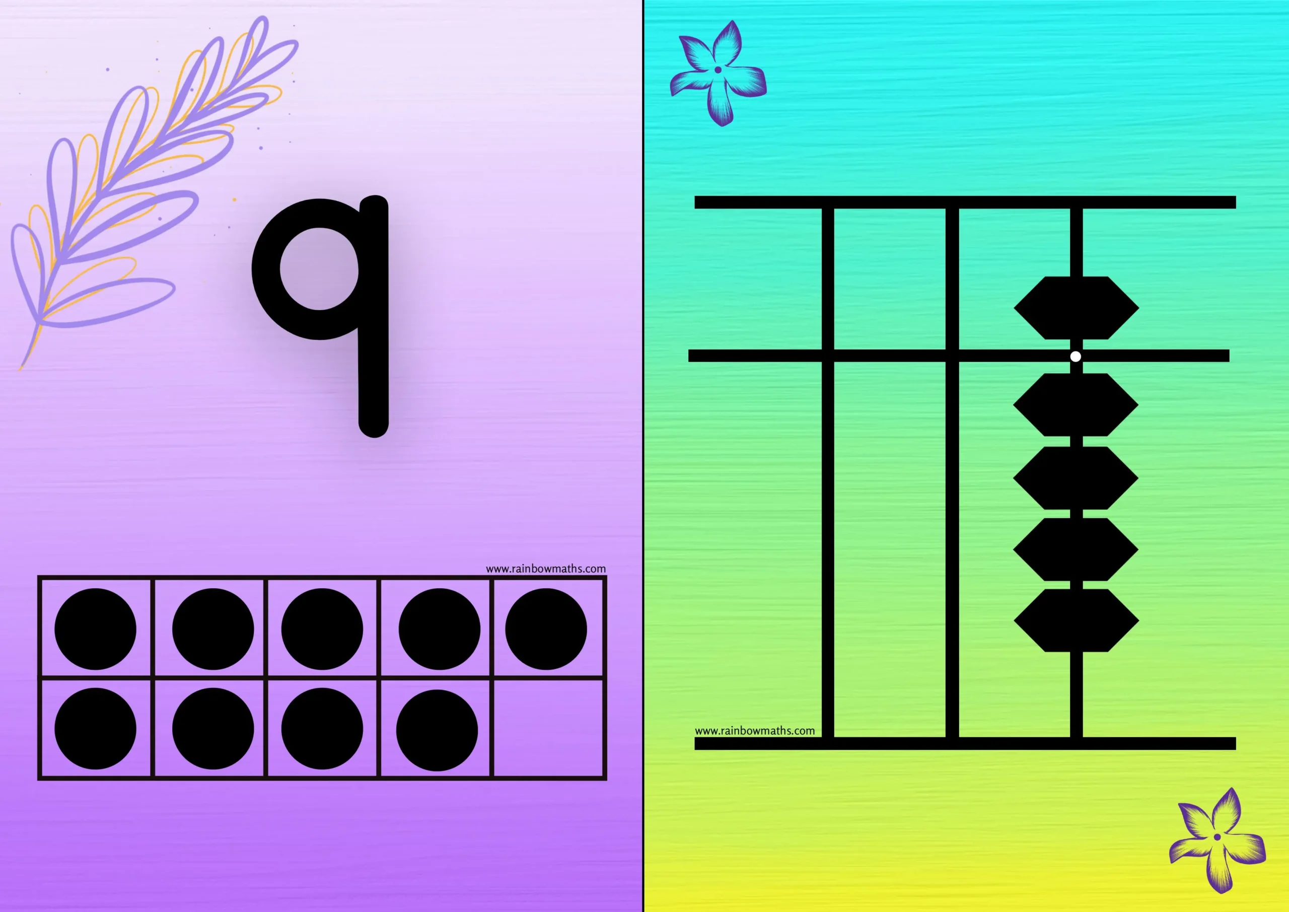 Flashcards 1-10 with 10 frame-images-8