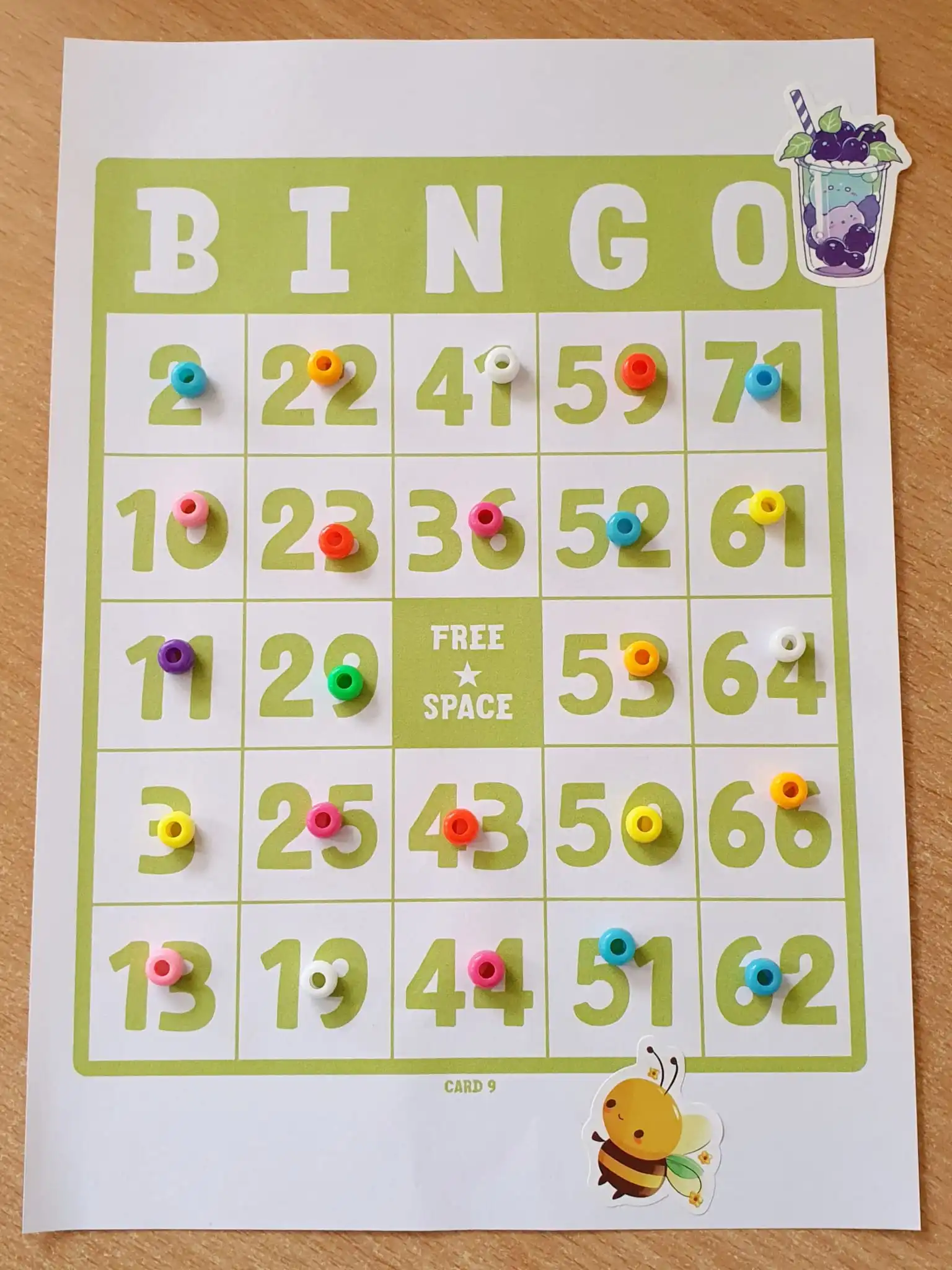 Bingo worksheet
