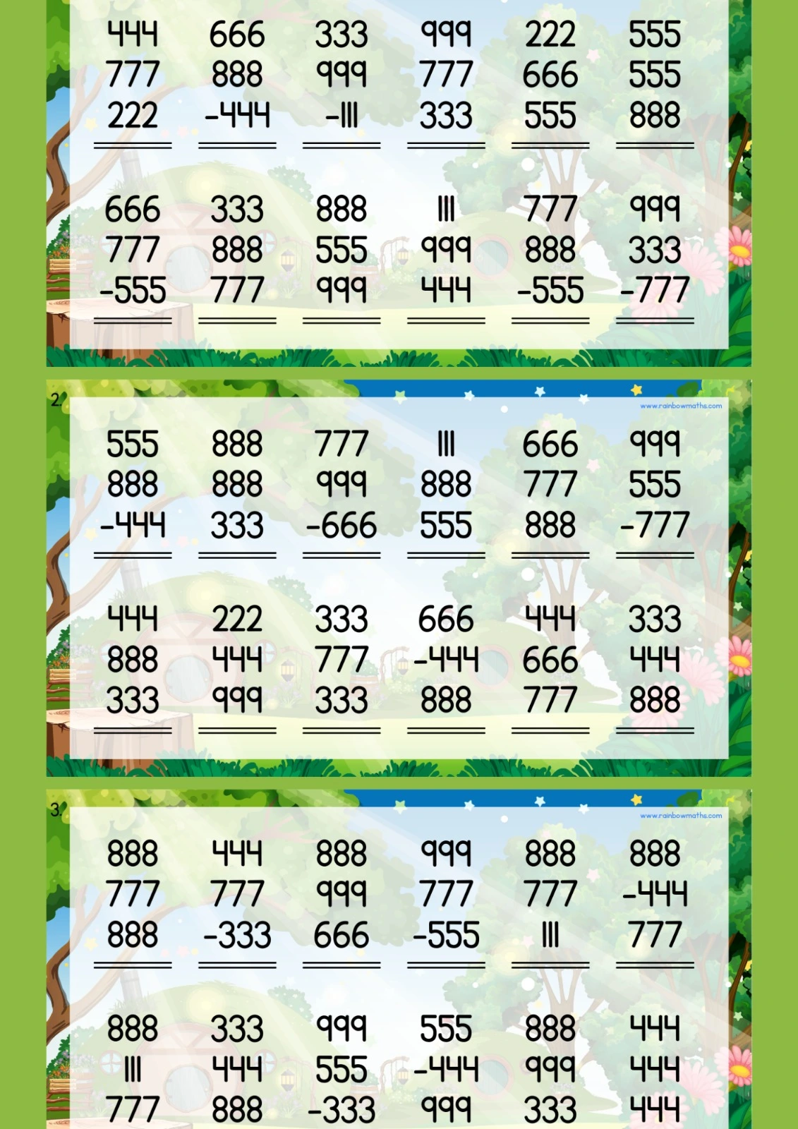 Sum & Subtract Triple-Digit Fun